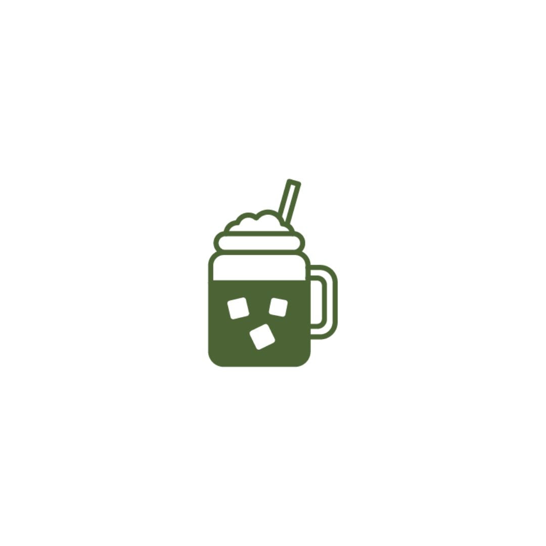 Iced matcha latte illustration