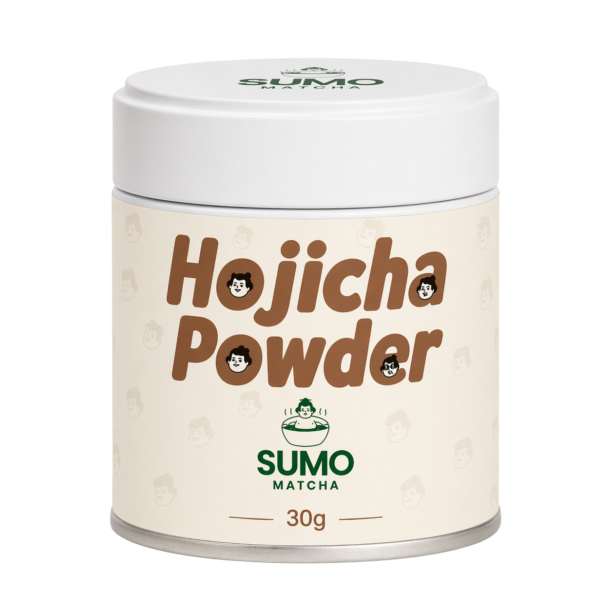 Sumo Matcha Hojicha Powder container on a white background