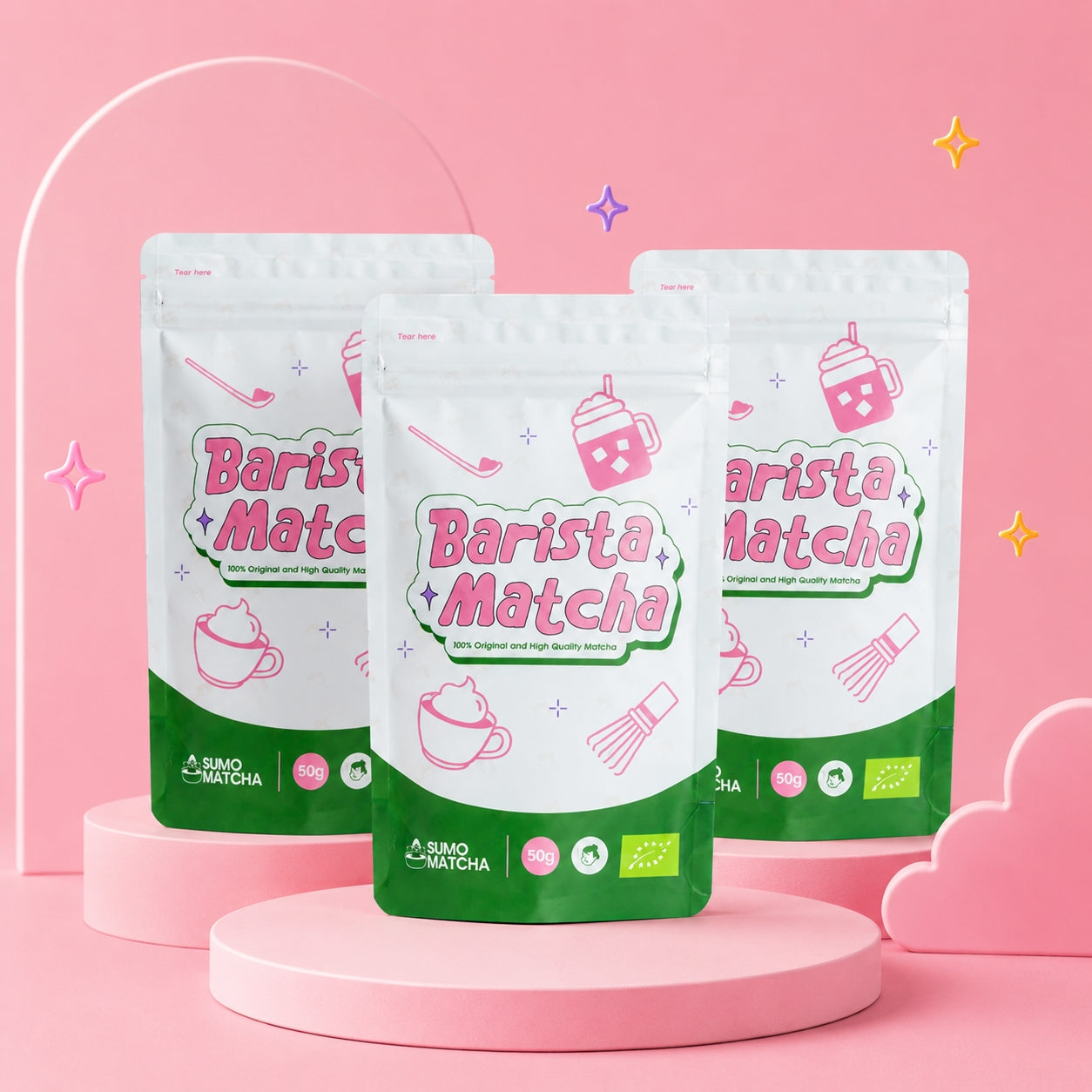 3 x Organic Barista Matcha 50g