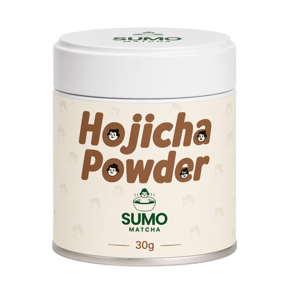 Sumo Matcha Hojicha Powder container on a white background